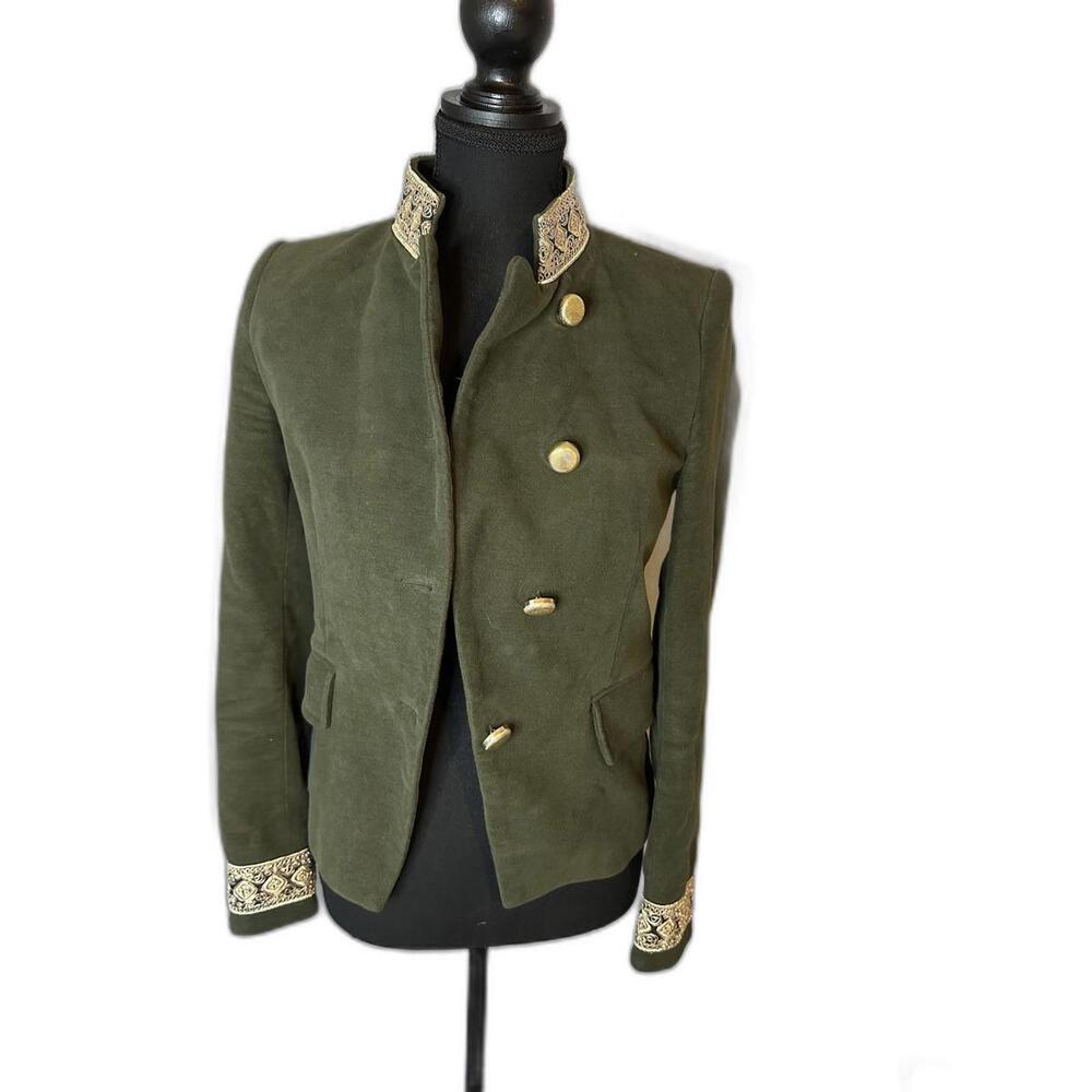 Zara Basic Collection Velveteen Military Blazer XS - Picture 2 of 3